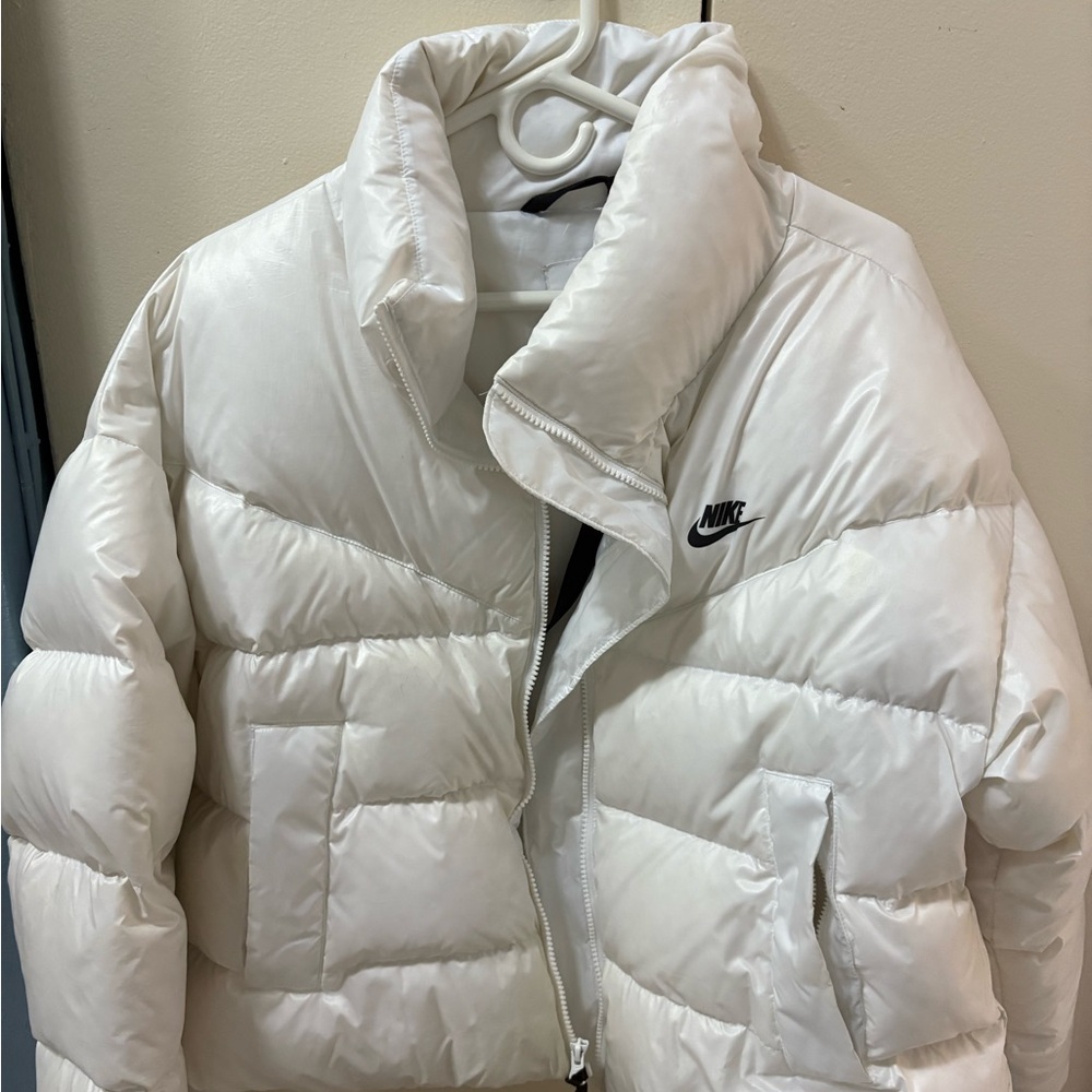 Nike Women's Classic White Puffer Coat